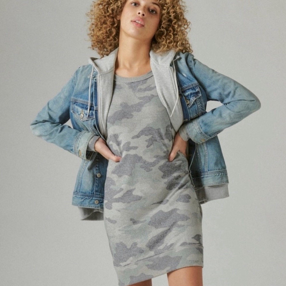 Lucky Brand Grey Camo “Cloud Soft” Dress